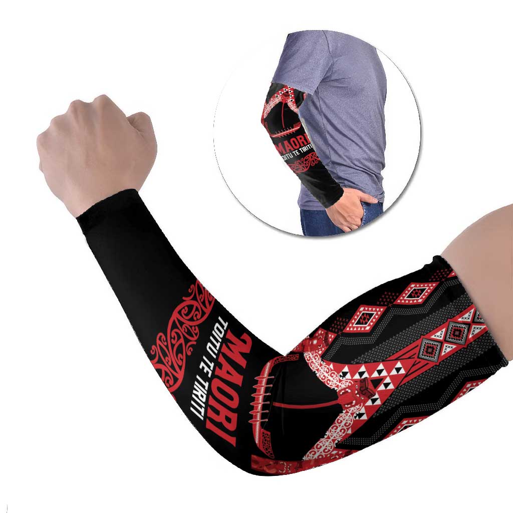 Toitu Te Tiriti Waitangi Arm Sleeves Black Wharenui House - Polynesian Pride