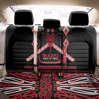 Toitu Te Tiriti Waitangi Back Car Seat Cover Black Wharenui House LT9 - Polynesian Pride