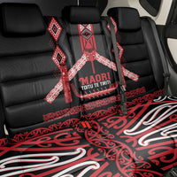 Toitu Te Tiriti Waitangi Back Car Seat Cover Black Wharenui House LT9 - Polynesian Pride