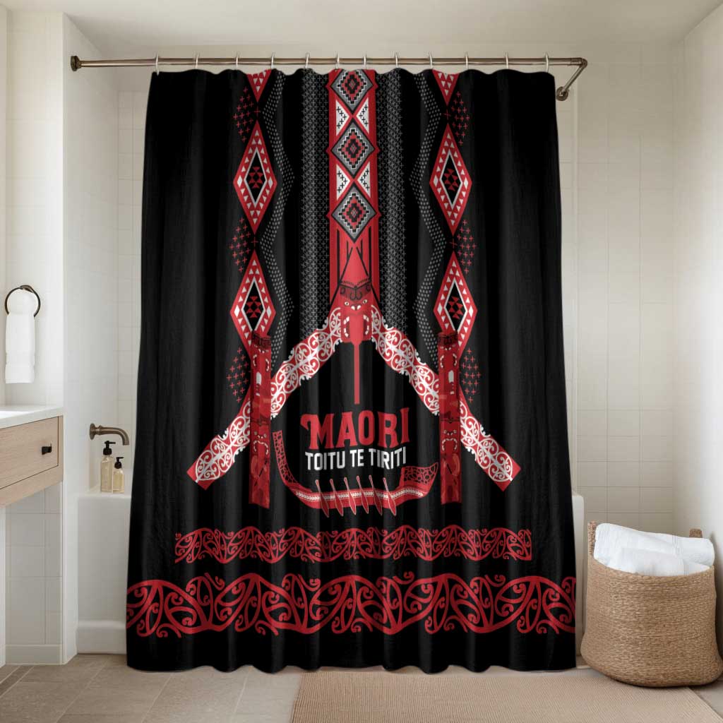 Toitu Te Tiriti Waitangi Bathroom Set Black Wharenui House - Polynesian Pride