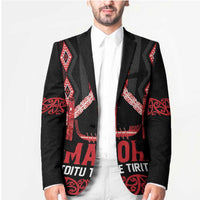 Toitu Te Tiriti Waitangi Blazer Black Wharenui House - Polynesian Pride