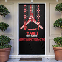 Toitu Te Tiriti Waitangi Door Cover Black Wharenui House - Polynesian Pride
