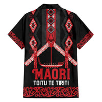 Toitu Te Tiriti Waitangi Family Matching Short Sleeve Bodycon Dress and Hawaiian Shirt Black Wharenui House - Polynesian Pride