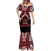 Toitu Te Tiriti Waitangi Mermaid Dress Black Wharenui House LT9 - Polynesian Pride
