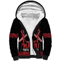 Toitu Te Tiriti Waitangi Sherpa Hoodie Black Wharenui House - Polynesian Pride