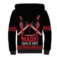 Toitu Te Tiriti Waitangi Sherpa Hoodie Black Wharenui House - Polynesian Pride