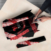 Toitu Te Tiriti Waitangi Umbrella Black Wharenui House - Polynesian Pride