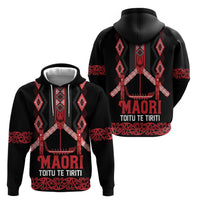 Toitu Te Tiriti Waitangi Zip Hoodie Black Wharenui House LT9 - Polynesian Pride