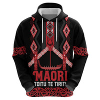 Toitu Te Tiriti Waitangi Zip Hoodie Black Wharenui House LT9 - Polynesian Pride