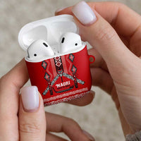 Toitu Te Tiriti Waitangi AirPods Case Red Wharenui House LT9 - Polynesian Pride