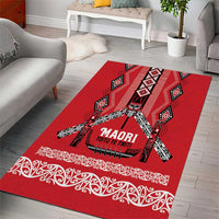 Toitu Te Tiriti Waitangi Area Rug Red Wharenui House - Polynesian Pride