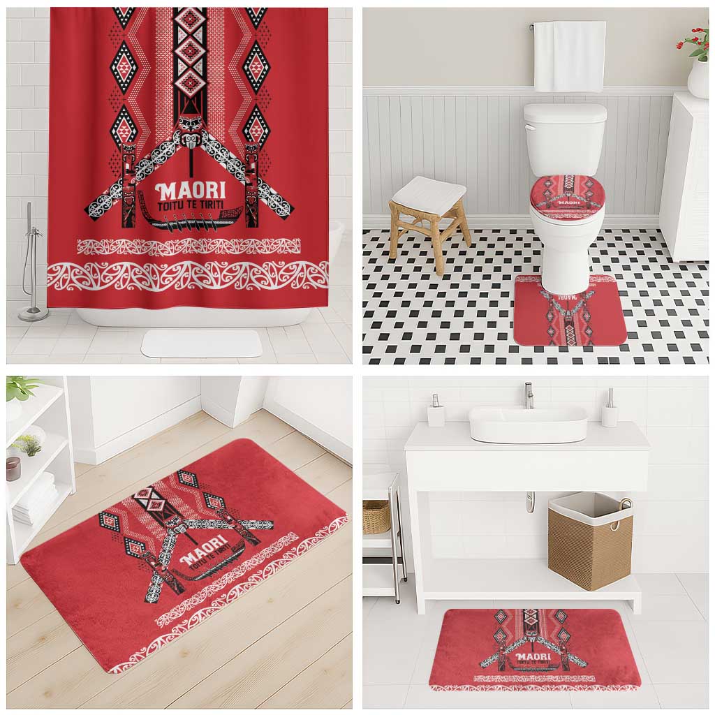 Toitu Te Tiriti Waitangi Bathroom Set Red Wharenui House - Polynesian Pride