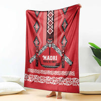Toitu Te Tiriti Waitangi Blanket Red Wharenui House - Polynesian Pride