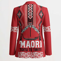 Toitu Te Tiriti Waitangi Blazer Red Wharenui House - Polynesian Pride