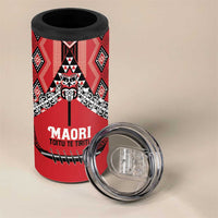 Toitu Te Tiriti Waitangi 4 in 1 Can Cooler Tumbler Red Wharenui House - Polynesian Pride