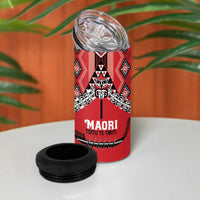 Toitu Te Tiriti Waitangi 4 in 1 Can Cooler Tumbler Red Wharenui House - Polynesian Pride