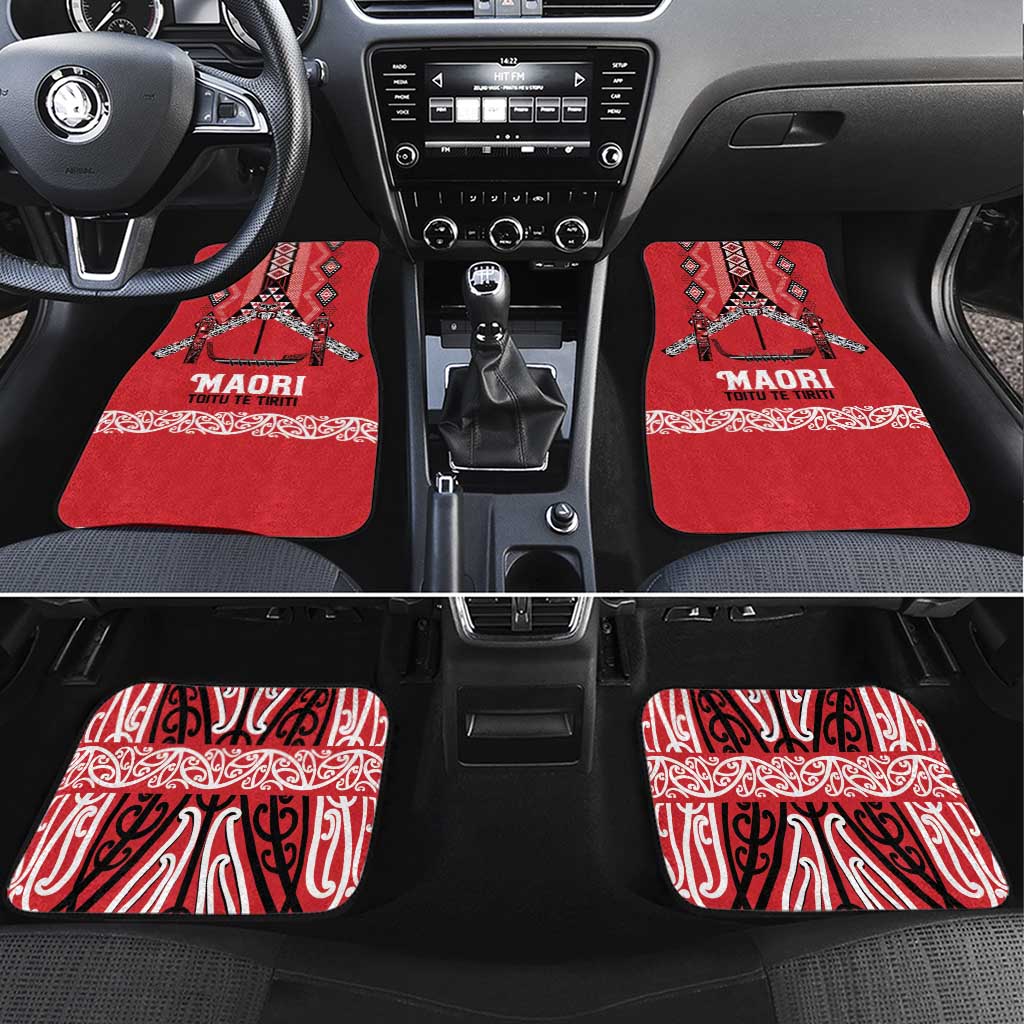 Toitu Te Tiriti Waitangi Car Mats Red Wharenui House - Polynesian Pride