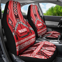 Toitu Te Tiriti Waitangi Car Seat Cover Red Wharenui House LT9 - Polynesian Pride