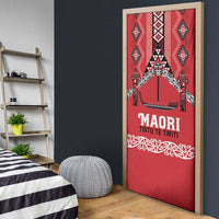 Toitu Te Tiriti Waitangi Door Cover Red Wharenui House - Polynesian Pride