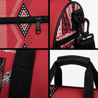 Toitu Te Tiriti Waitangi Duffle Bag Red Wharenui House LT9 - Polynesian Pride