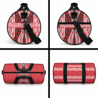 Toitu Te Tiriti Waitangi Duffle Bag Red Wharenui House LT9 - Polynesian Pride
