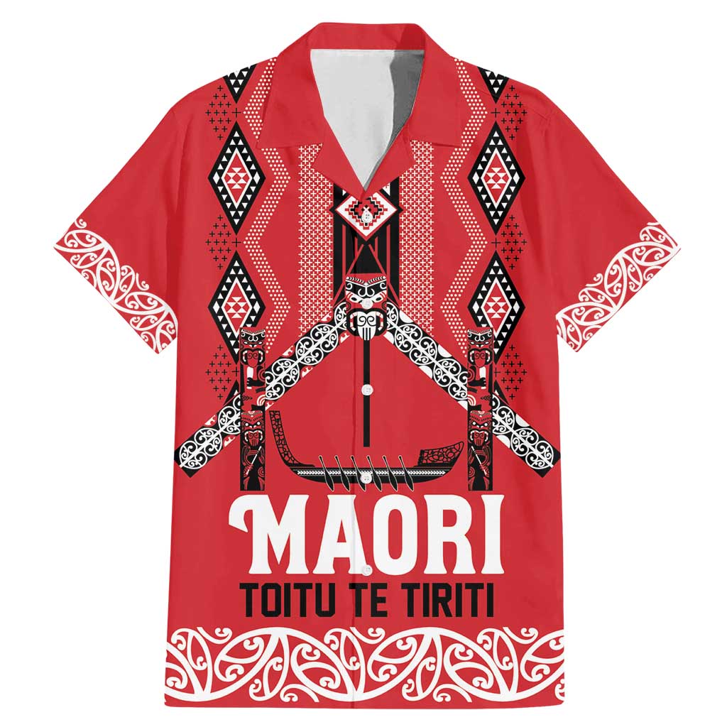 Toitu Te Tiriti Waitangi Family Matching Mermaid Dress and Hawaiian Shirt Red Wharenui House - Polynesian Pride