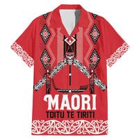 Toitu Te Tiriti Waitangi Family Matching Mermaid Dress and Hawaiian Shirt Red Wharenui House - Polynesian Pride