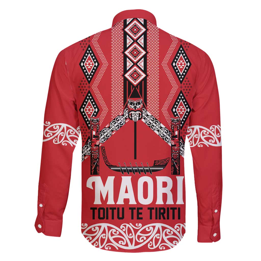 Toitu Te Tiriti Waitangi Family Matching Mermaid Dress and Hawaiian Shirt Red Wharenui House - Polynesian Pride