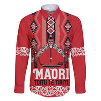 Toitu Te Tiriti Waitangi Family Matching Short Sleeve Bodycon Dress and Hawaiian Shirt Red Wharenui House - Polynesian Pride