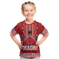 Toitu Te Tiriti Waitangi Kid T Shirt Red Wharenui House - Polynesian Pride