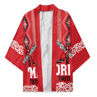 Toitu Te Tiriti Waitangi Kimono Red Wharenui House LT9 Unisex Red - Polynesian Pride