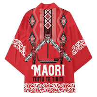 Toitu Te Tiriti Waitangi Kimono Red Wharenui House LT9 - Polynesian Pride
