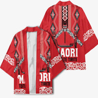 Toitu Te Tiriti Waitangi Kimono Red Wharenui House LT9 - Polynesian Pride