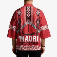 Toitu Te Tiriti Waitangi Kimono Red Wharenui House LT9 - Polynesian Pride