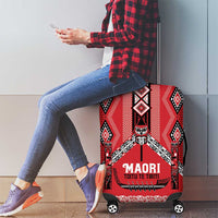 Toitu Te Tiriti Waitangi Luggage Cover Red Wharenui House - Polynesian Pride
