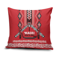 Toitu Te Tiriti Waitangi Pillow Cover Red Wharenui House LT9 Red - Polynesian Pride