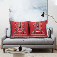 Toitu Te Tiriti Waitangi Pillow Cover Red Wharenui House LT9 - Polynesian Pride