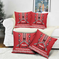 Toitu Te Tiriti Waitangi Pillow Cover Red Wharenui House LT9 - Polynesian Pride