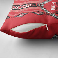 Toitu Te Tiriti Waitangi Pillow Cover Red Wharenui House LT9 - Polynesian Pride