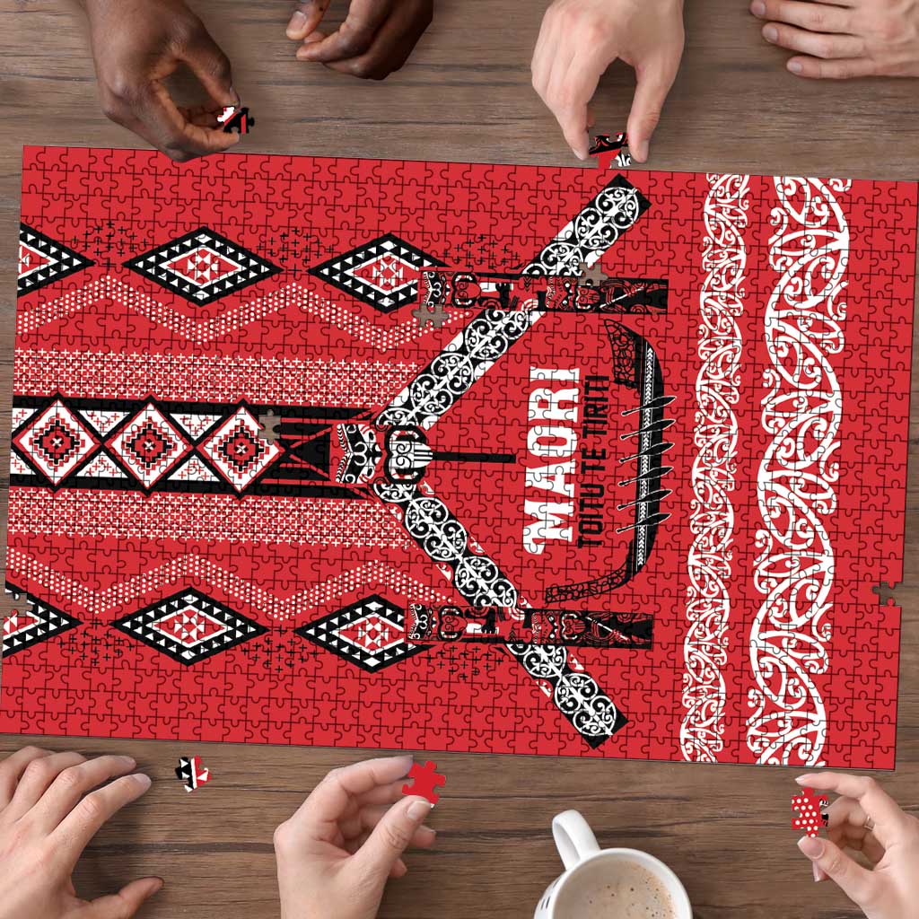 Toitu Te Tiriti Waitangi Puzzle Red Wharenui House LT9 - Polynesian Pride