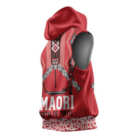 Toitu Te Tiriti Waitangi Sleeveless Hoodie Red Wharenui House LT9 - Polynesian Pride