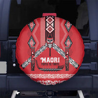 Toitu Te Tiriti Waitangi Spare Tire Cover Red Wharenui House - Polynesian Pride