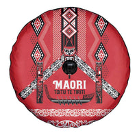 Toitu Te Tiriti Waitangi Spare Tire Cover Red Wharenui House - Polynesian Pride