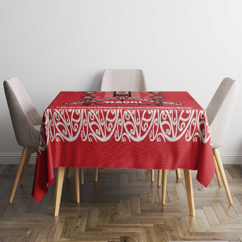 Toitu Te Tiriti Waitangi Tablecloth Red Wharenui House - Polynesian Pride