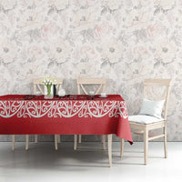 Toitu Te Tiriti Waitangi Tablecloth Red Wharenui House - Polynesian Pride