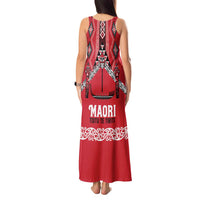Toitu Te Tiriti Waitangi Tank Maxi Dress Red Wharenui House LT9 - Polynesian Pride
