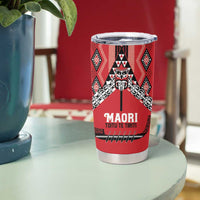 Toitu Te Tiriti Waitangi Tumbler Cup Red Wharenui House LT9 - Polynesian Pride