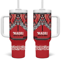 Toitu Te Tiriti Waitangi Tumbler With Handle Red Wharenui House - Polynesian Pride