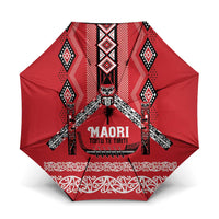 Toitu Te Tiriti Waitangi Umbrella Red Wharenui House - Polynesian Pride