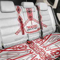 Toitu Te Tiriti Waitangi Back Car Seat Cover White Wharenui House LT9 - Polynesian Pride